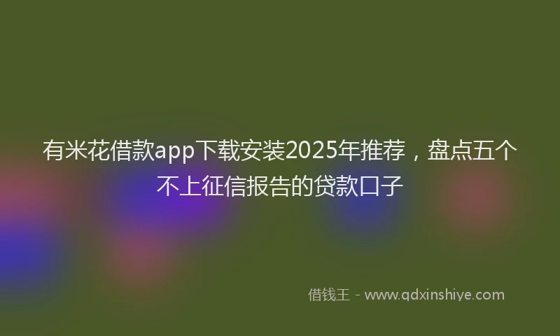 有米花借款app下载安装2025年推荐，盘点五个不上征信报告的贷款口子
