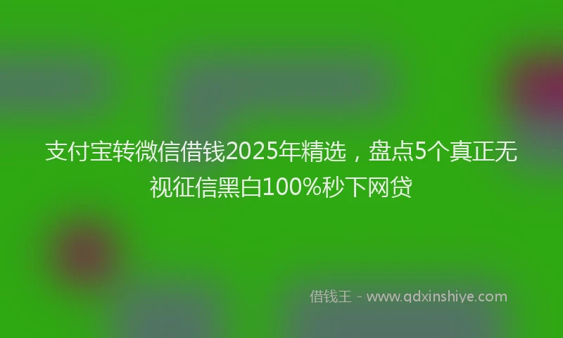 支付宝转微信借钱2025年精选，盘点5个真正无视征信黑白100%秒下网贷