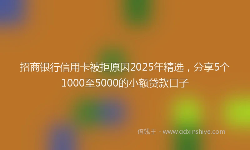 招商银行信用卡被拒原因2025年精选，分享5个1000至5000的小额贷款口子