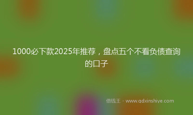 1000必下款2025年推荐，盘点五个不看负债查询的口子