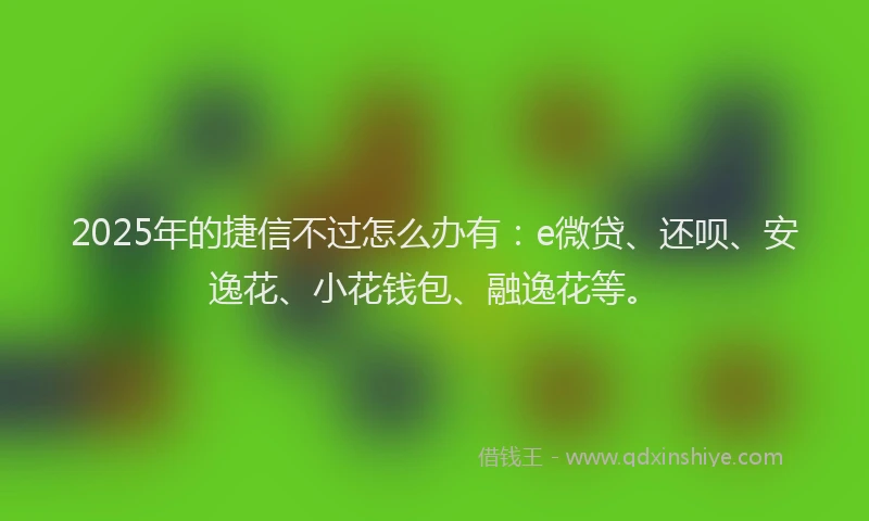 2025年的捷信不过怎么办有：e微贷、还呗、安逸花、小花钱包、融逸花等。