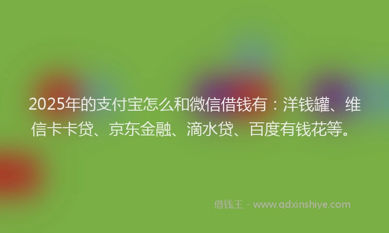 2025年的支付宝怎么和微信借钱有：洋钱罐、维信卡卡贷、京东金融、滴水贷、百度有钱花等。