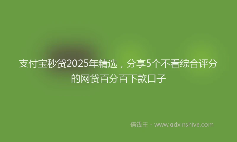 支付宝秒贷2025年精选，分享5个不看综合评分的网贷百分百下款口子