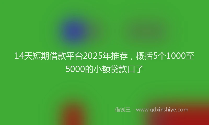 14天短期借款平台2025年推荐，概括5个1000至5000的小额贷款口子