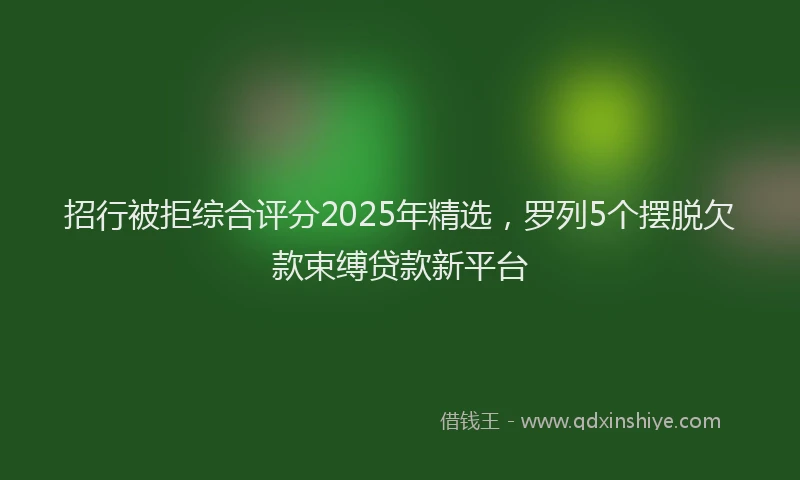 招行被拒综合评分2025年精选，罗列5个摆脱欠款束缚贷款新平台