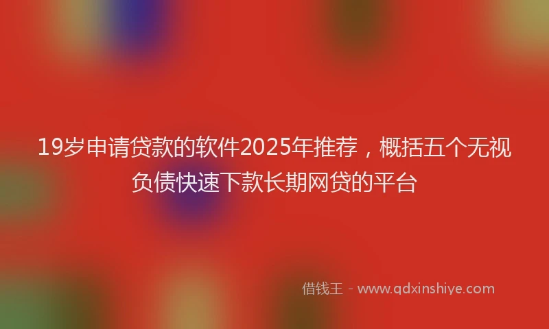 19岁申请贷款的软件2025年推荐，概括五个无视负债快速下款长期网贷的平台