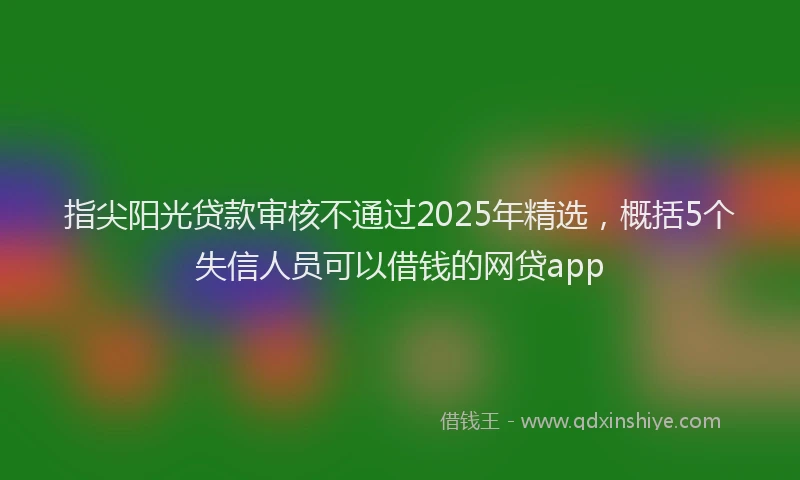 指尖阳光贷款审核不通过2025年精选，概括5个失信人员可以借钱的网贷app