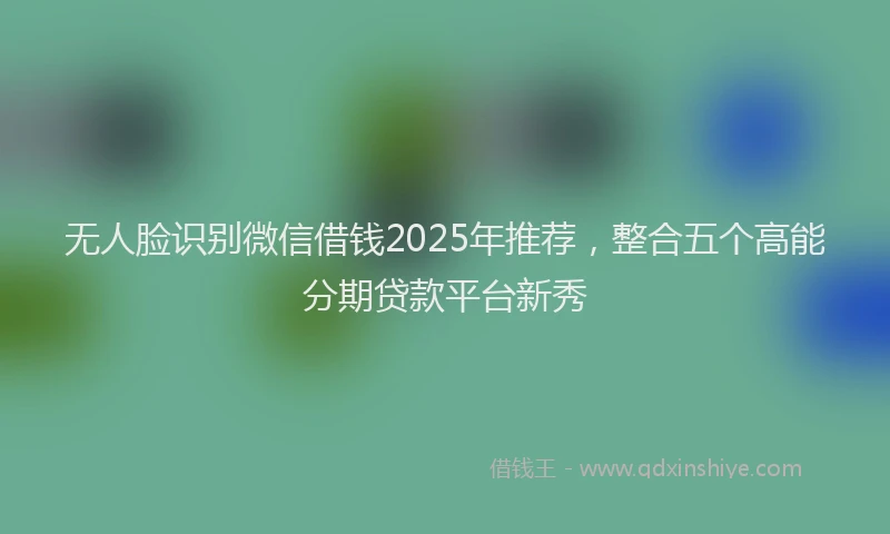 无人脸识别微信借钱2025年推荐，整合五个高能分期贷款平台新秀