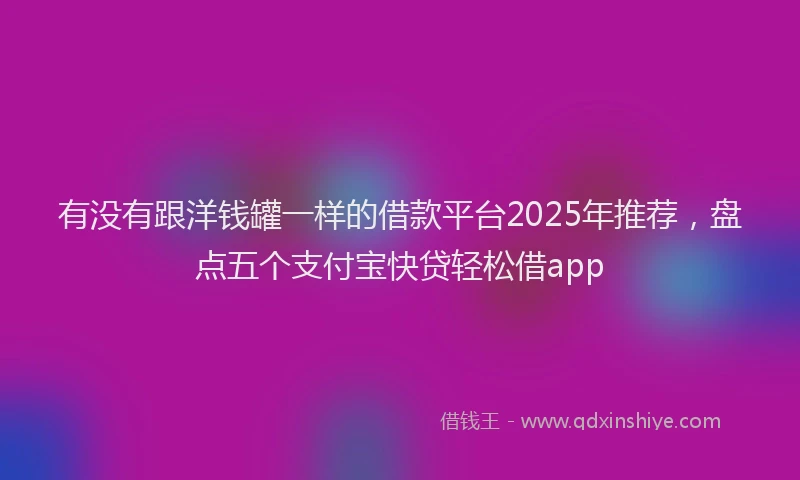 有没有跟洋钱罐一样的借款平台2025年推荐，盘点五个支付宝快贷轻松借app