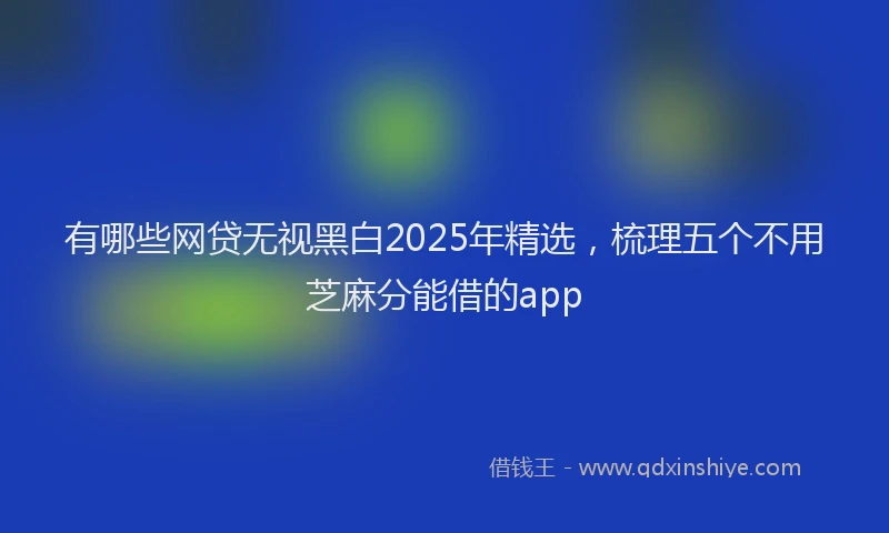 有哪些网贷无视黑白2025年精选，梳理五个不用芝麻分能借的app