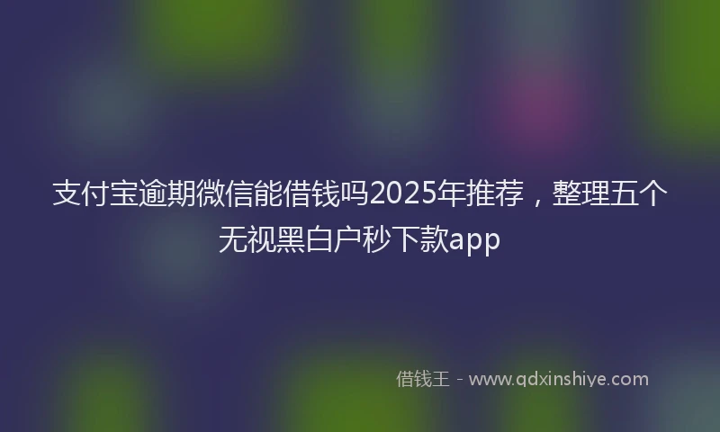 支付宝逾期微信能借钱吗2025年推荐，整理五个无视黑白户秒下款app
