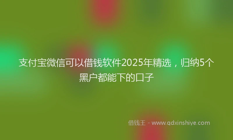 支付宝微信可以借钱软件2025年精选，归纳5个黑户都能下的口子