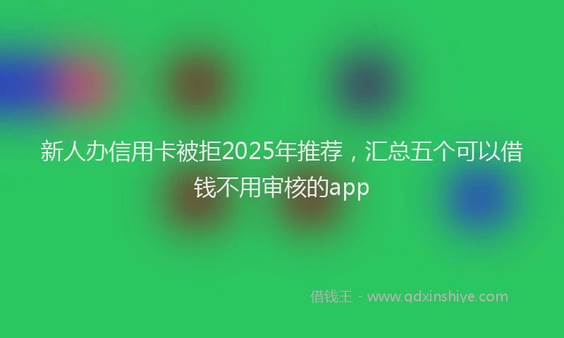 新人办信用卡被拒2025年推荐，汇总五个可以借钱不用审核的app