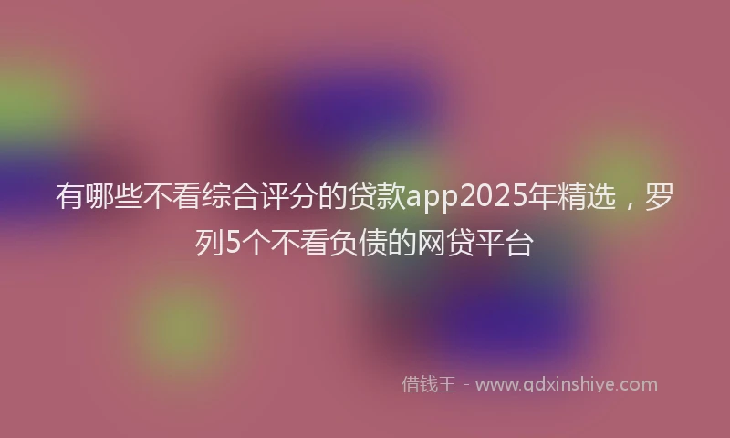 有哪些不看综合评分的贷款app2025年精选，罗列5个不看负债的网贷平台