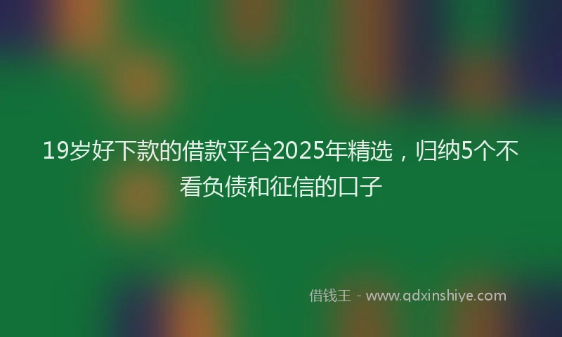 19岁好下款的借款平台2025年精选，归纳5个不看负债和征信的口子