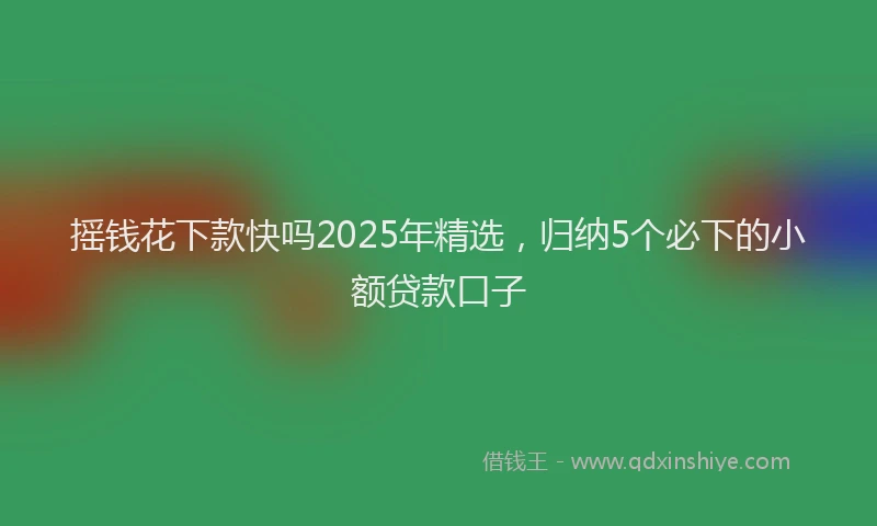 摇钱花下款快吗2025年精选，归纳5个必下的小额贷款口子