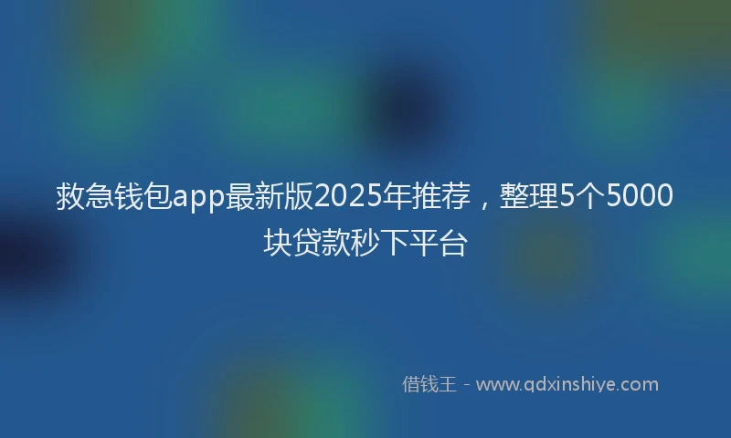 救急钱包app最新版2025年推荐，整理5个5000块贷款秒下平台