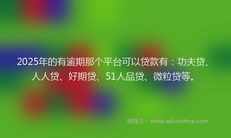2025年的有逾期那个平台可以贷款有：功夫贷、人人贷、好期贷、51人品贷、微粒贷等。