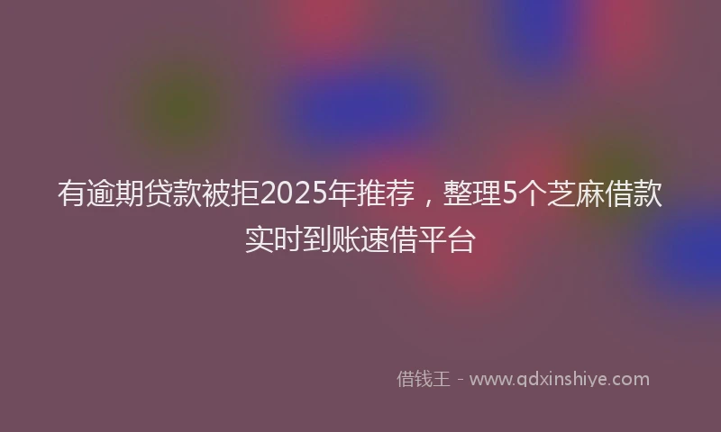 有逾期贷款被拒2025年推荐，整理5个芝麻借款实时到账速借平台