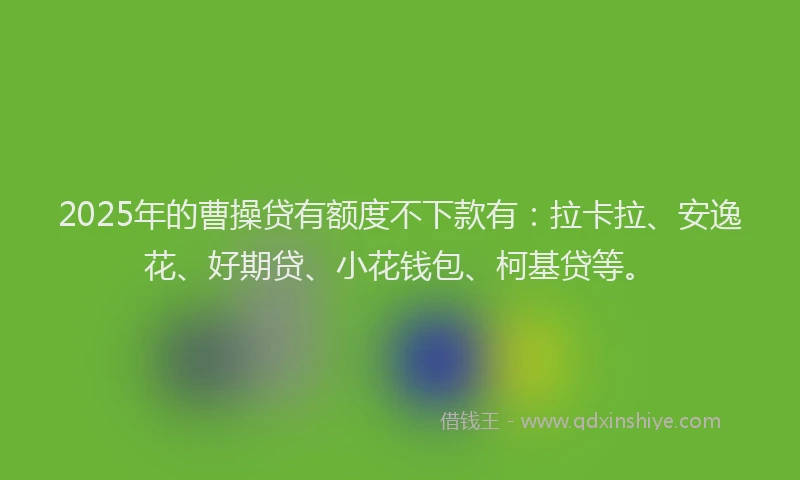 2025年的曹操贷有额度不下款有：拉卡拉、安逸花、好期贷、小花钱包、柯基贷等。