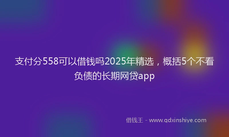 支付分558可以借钱吗2025年精选，概括5个不看负债的长期网贷app