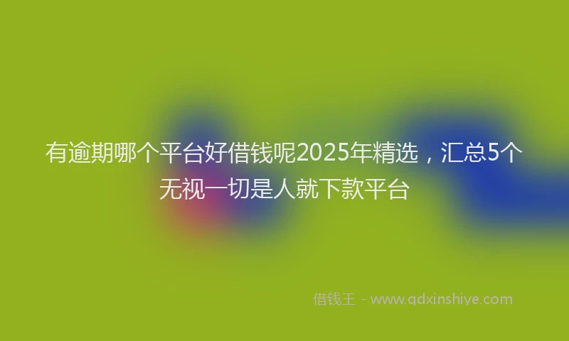 有逾期哪个平台好借钱呢2025年精选，汇总5个无视一切是人就下款平台