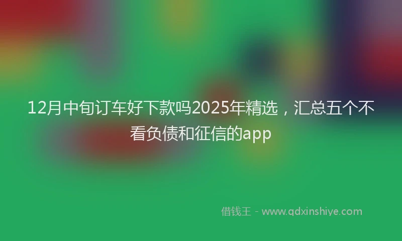 12月中旬订车好下款吗2025年精选，汇总五个不看负债和征信的app