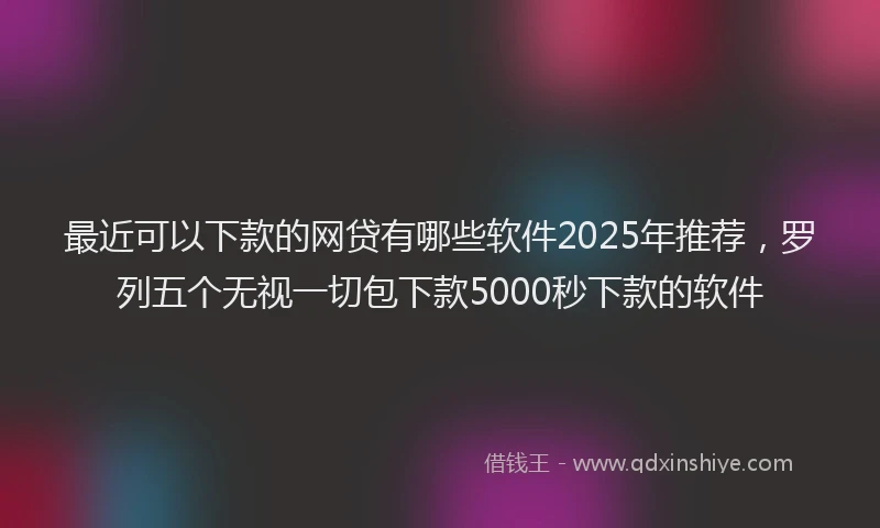 最近可以下款的网贷有哪些软件2025年推荐，罗列五个无视一切包下款5000秒下款的软件