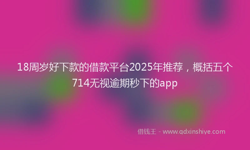 18周岁好下款的借款平台2025年推荐，概括五个714无视逾期秒下的app