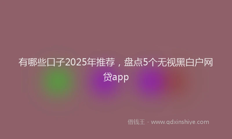 有哪些口子2025年推荐，盘点5个无视黑白户网贷app