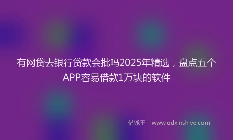 有网贷去银行贷款会批吗2025年精选，盘点五个APP容易借款1万块的软件
