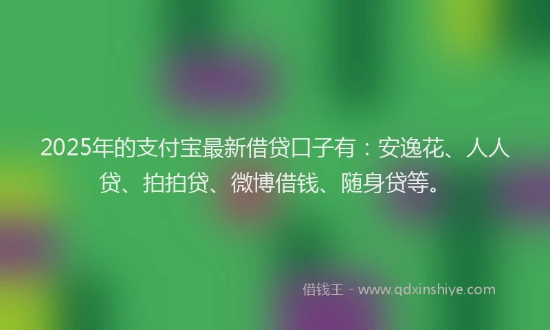2025年的支付宝最新借贷口子有：安逸花、人人贷、拍拍贷、微博借钱、随身贷等。