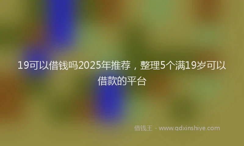 19可以借钱吗2025年推荐，整理5个满19岁可以借款的平台