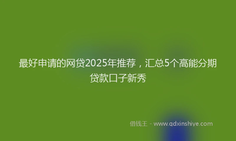 最好申请的网贷2025年推荐，汇总5个高能分期贷款口子新秀