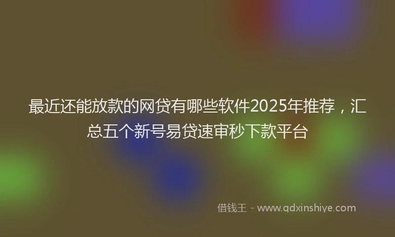 最近还能放款的网贷有哪些软件2025年推荐，汇总五个新号易贷速审秒下款平台