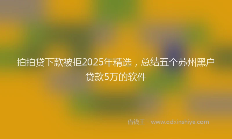 拍拍贷下款被拒2025年精选，总结五个苏州黑户贷款5万的软件