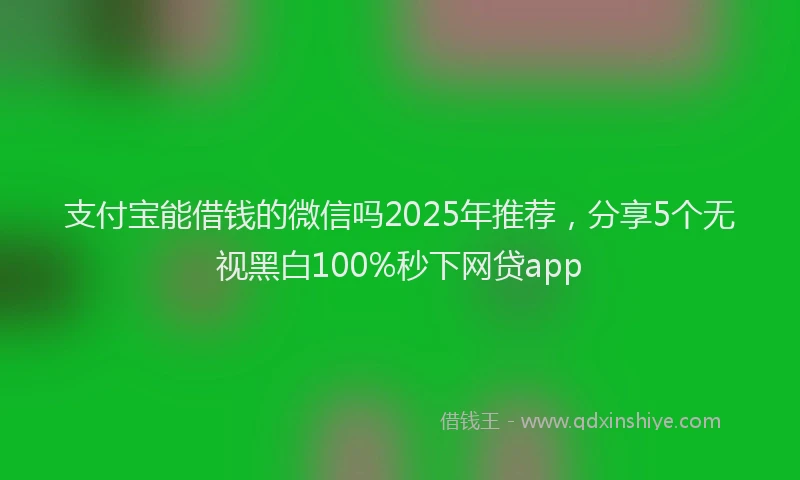 支付宝能借钱的微信吗2025年推荐，分享5个无视黑白100%秒下网贷app