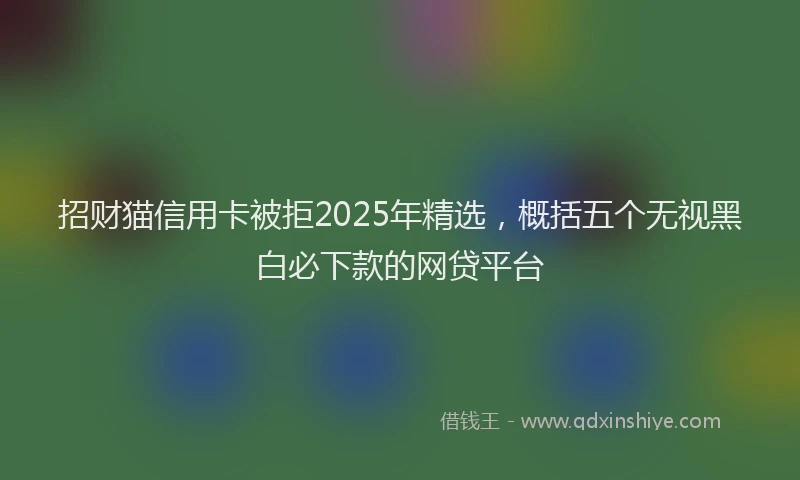 招财猫信用卡被拒2025年精选，概括五个无视黑白必下款的网贷平台