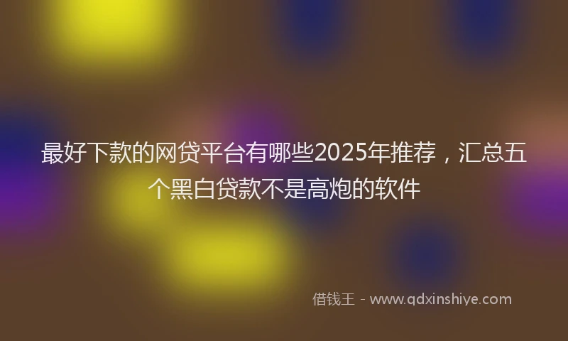 最好下款的网贷平台有哪些2025年推荐，汇总五个黑白贷款不是高炮的软件