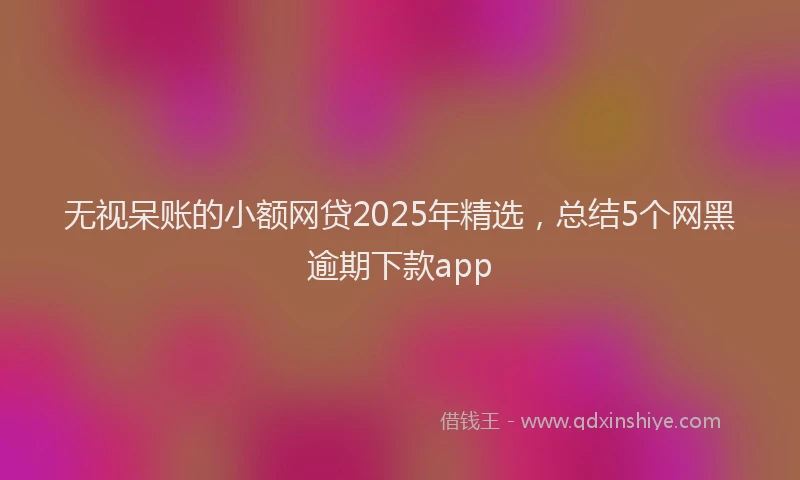 无视呆账的小额网贷2025年精选，总结5个网黑逾期下款app