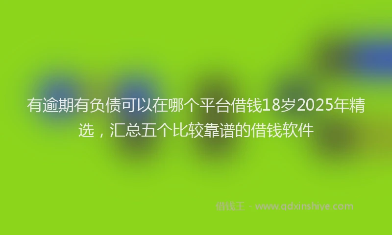 有逾期有负债可以在哪个平台借钱18岁2025年精选，汇总五个比较靠谱的借钱软件
