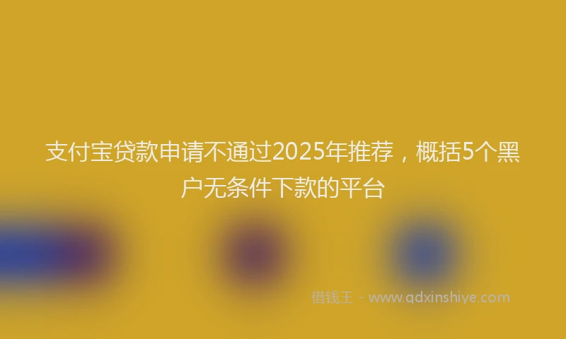支付宝贷款申请不通过2025年推荐，概括5个黑户无条件下款的平台