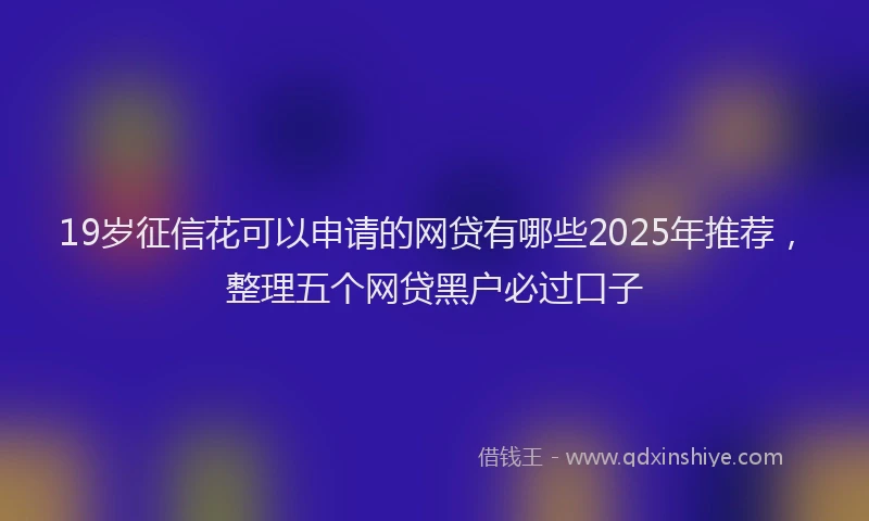 19岁征信花可以申请的网贷有哪些2025年推荐，整理五个网贷黑户必过口子