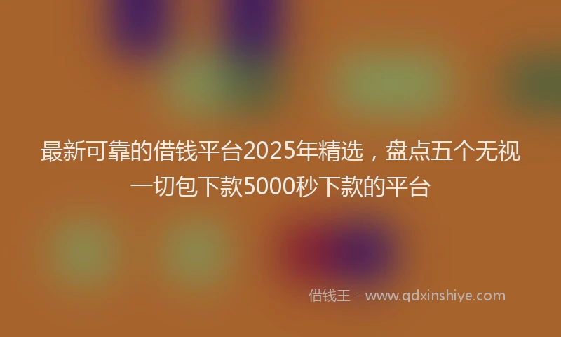 最新可靠的借钱平台2025年精选，盘点五个无视一切包下款5000秒下款的平台