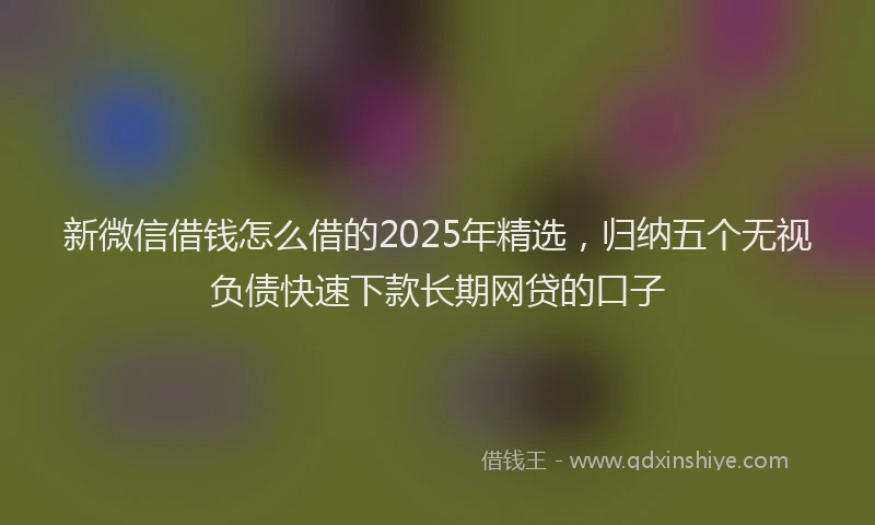 新微信借钱怎么借的2025年精选，归纳五个无视负债快速下款长期网贷的口子
