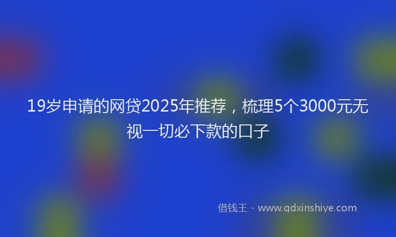 19岁申请的网贷2025年推荐，梳理5个3000元无视一切必下款的口子