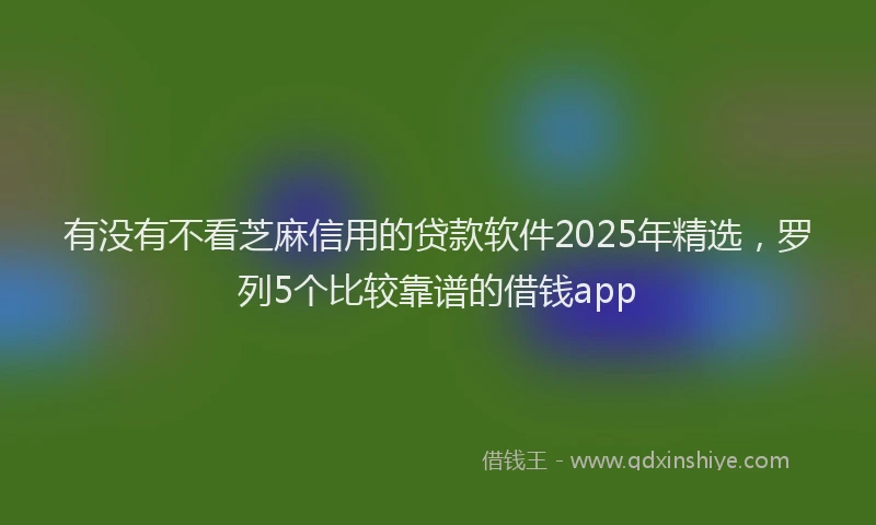 有没有不看芝麻信用的贷款软件2025年精选，罗列5个比较靠谱的借钱app