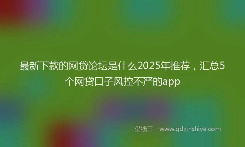 最新下款的网贷论坛是什么2025年推荐，汇总5个网贷口子风控不严的app