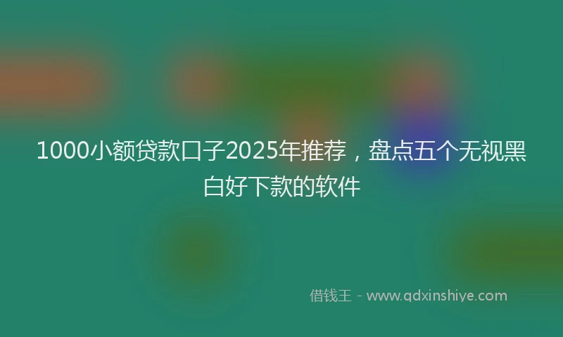 1000小额贷款口子2025年推荐，盘点五个无视黑白好下款的软件