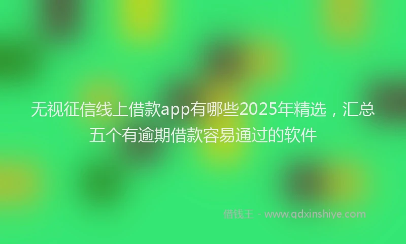 无视征信线上借款app有哪些2025年精选，汇总五个有逾期借款容易通过的软件